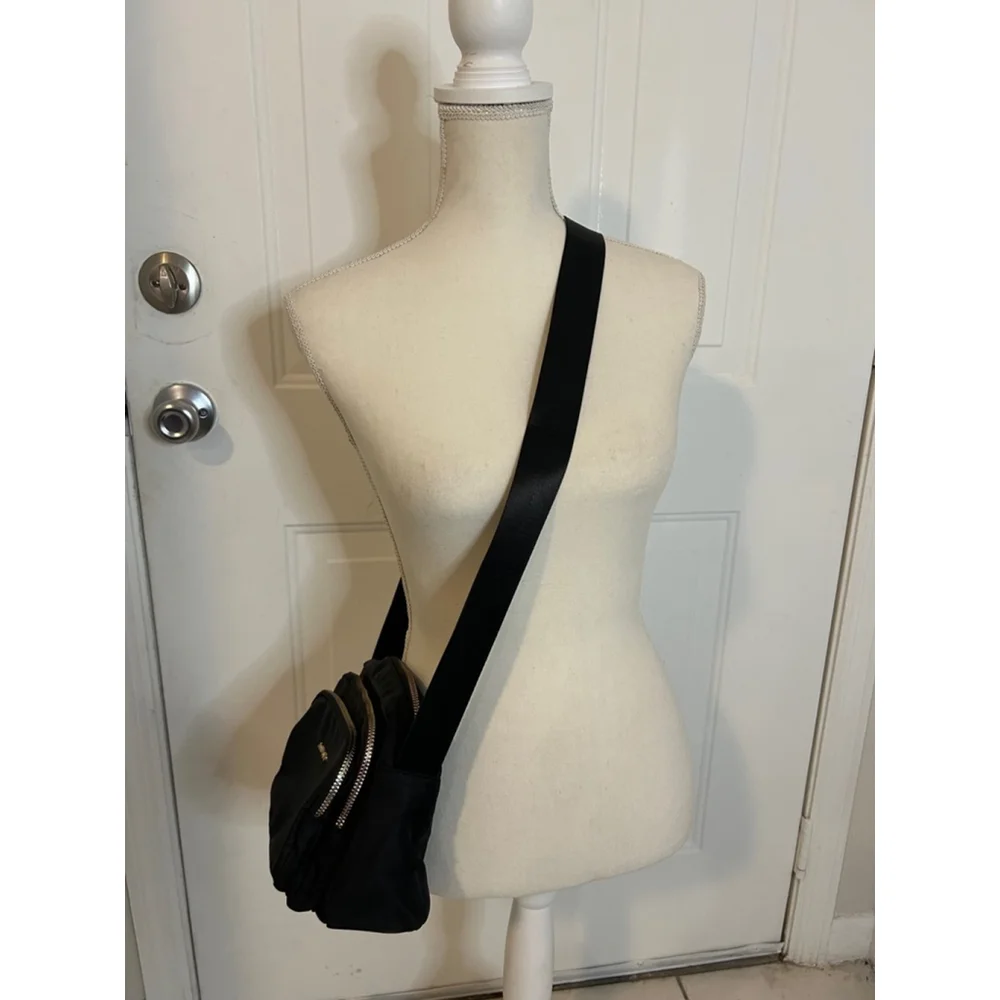 Joan & David Excursion Black Nylon Crossbody Bag Purse with Adjustable Strap